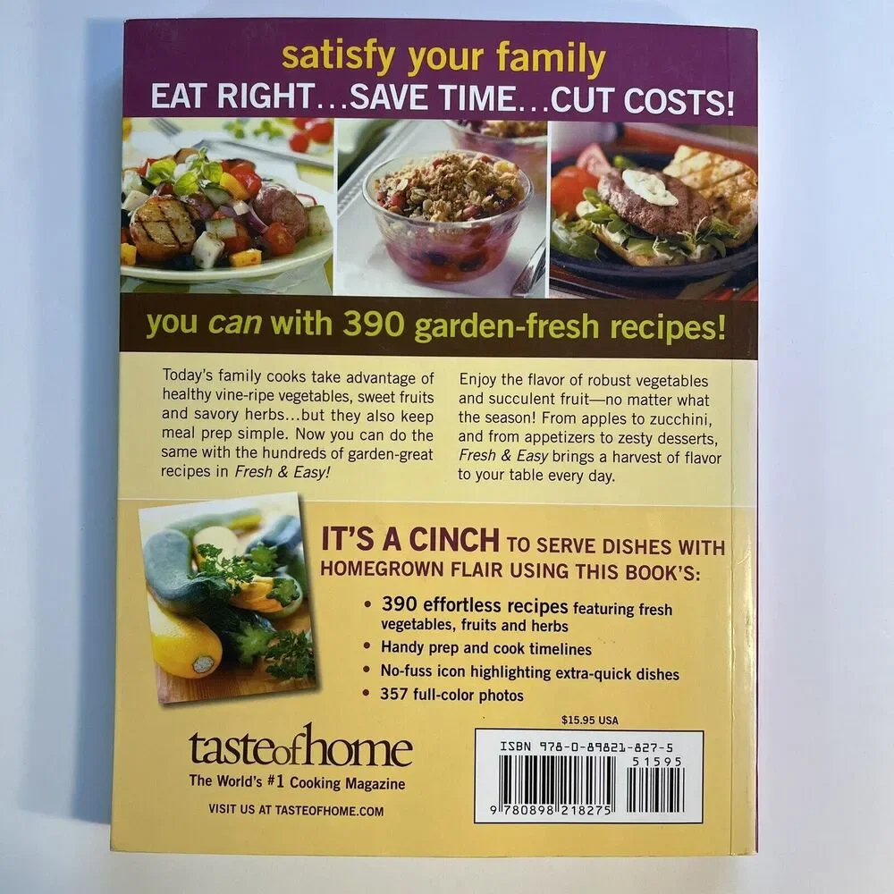 Taste of Home Fresh and Easy 390 Garden Fresh Recipes Cookbook Paperback